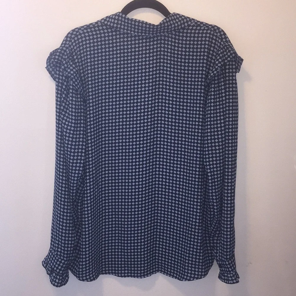 NWT Who What Wear Navy patterned button down XXL - Picture 2 of 9